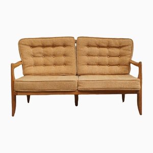 Vintage Sofa aus heller Eiche von Guillerme Et Chambron