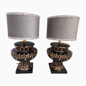 Vintage Art Deco Table Lamps with Ceramic Base