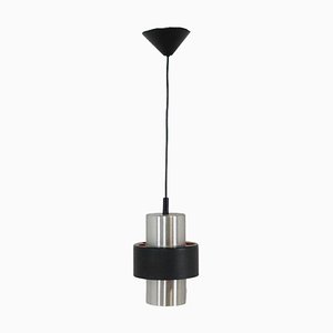 Silver and Black Cylinder Pendant Lamp