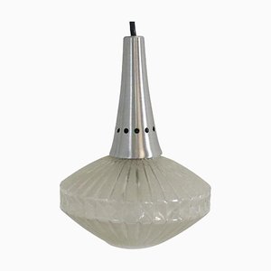 Lámpara colgante Stigi de vidrio con aplique de metal en forma de cono