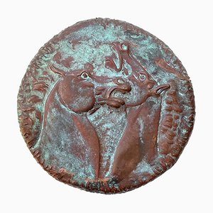 Escultura de pared Horses de cobre de Del Grande para Laurana, Italia, 1973