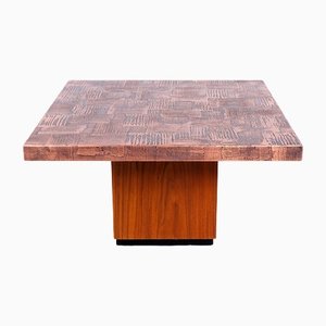 Coffee Table in Copper and Teak by Heinz Lilienthal, 1970s