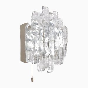 Large Wall Lamp with Ice Glass Made by J.T. Kalmar,1960s