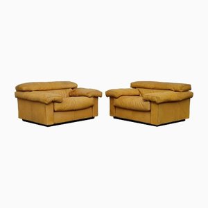 Leather Erasmus Armchairs by Afra & Tobia Scarpa for B&b Italia 70s, Set of 2