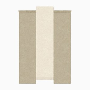 Rechteckiger Teppich in Taupe/Weiß von Marqqa