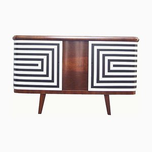 Cabinet With Op'art Painting, Poland, 1950s
