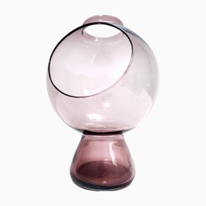 Postmodern Old Rose Murano Glass Vase with Hole, Italy