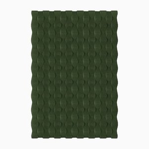 Alfombra con textura rectangular en verde oscuro de Marqqa
