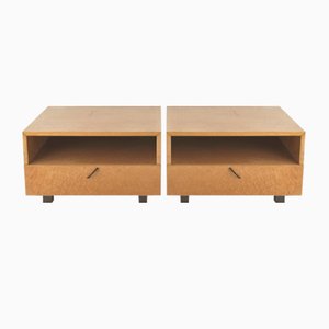 Large Side Tables in Birds Eye Maple attributed to Giovanni Offredi for Saporiti Italia, Italy, 1975, Set of 2