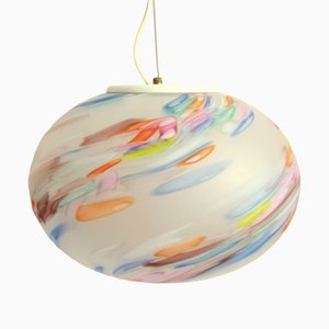 Lampada da soffitto ovale Primavera vintage in vetro di Murano, Italia, anni '70