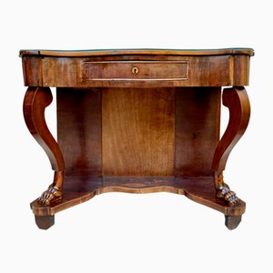 Mesa consola antigua de madera con cajón