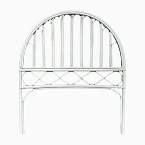 Mid-Century Grey Lacquered Headboard in Bamboo and Cane