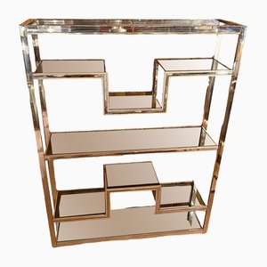 Chromed Steel and Brass Etagere, 1970s