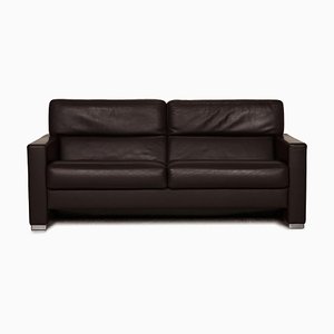 Three-Seater Francis Sofa in Dark Brown Leather from Brühl