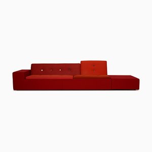 Four-Seater Polder Sofa in Red Fabric from Vitra