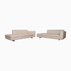 Two-Seater Tama Sofas in Light Gray Leather from Walter Knoll, Set of 2