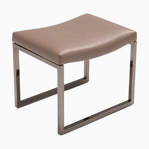 Monge Stool in Grey Leather by Gordon Guillaumier for Minotti