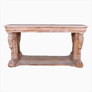 English Marble Top Console Table