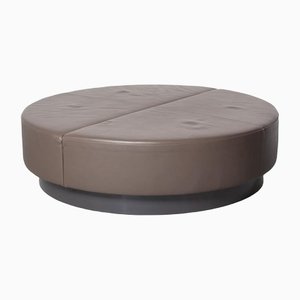 Very Large Brown Leather Pouf