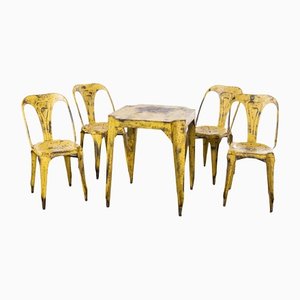 Table and Chairs by Joseph Mathieu, France, 1950s, Set of 5