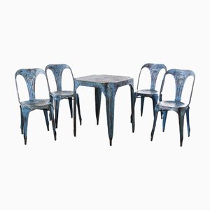 Table et Chaises par Joseph Mathieu, France, 1950s, Set de 5