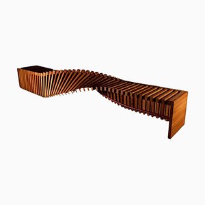 Soul Sculpture Wood Bench Large by Veronica Mar