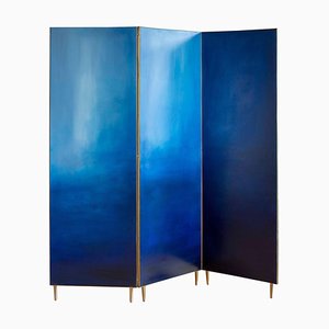 Blauer handbemalter Raumteiler von Jan Garncarek