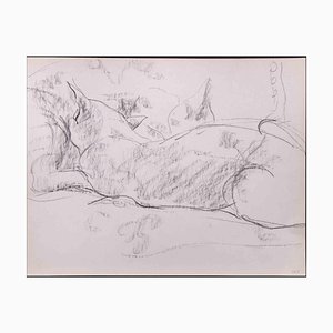 Giselle Halff, Cats, Original Pencil Drawing, 1965