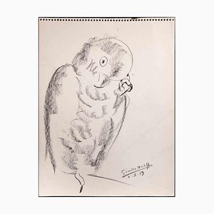 Giselle Halff, Bird, disegno originale a carboncino, 1959