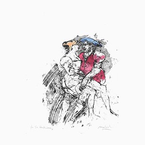 Carlo Mattioli, Knights Romance, Original Radierung, 1970er