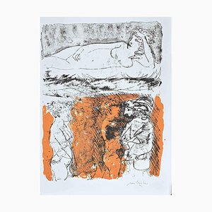 Carlo Mattioli, Lovers and Nude, Original Radierung, 1970er