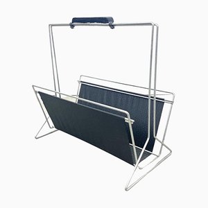 Reading Rack in Skai Leather with Chrome