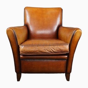 Fauteuil Vintage en Cuir de Mouton