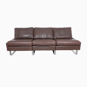 Consa 3-Seater Leather Sofa by Friedrich-Wilhelm Möller for Cor, Germany, 1960s
