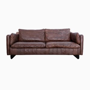 Mid-Century Patchwork Leather Sofa in the Style of de Sede, 1970s