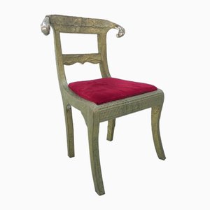 Dining Chair Upholstered with Stamped Tin