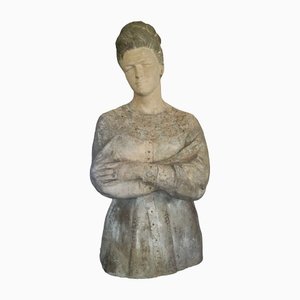 Estatua de mujer grande, años 60, loza