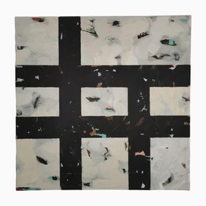 Miha Žor, Abstract Painting, Winter 1, 2020, Acrylic & Charcoal on Canvas, Framed