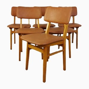Dining Chairs in Plywood, 1970s, Set of 6