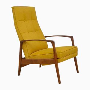 Mid-Century Armchair with Folding Footrest, 1960s