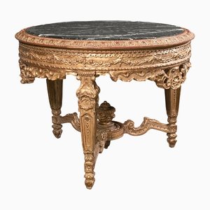 Grande Table Circulaire Revival Rococo en Marbre
