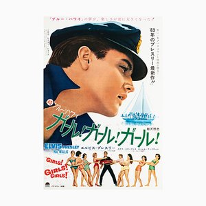 Ragazze Elvis! Ragazze! Ragazze! Poster originale del film vintage, giapponese, 1963