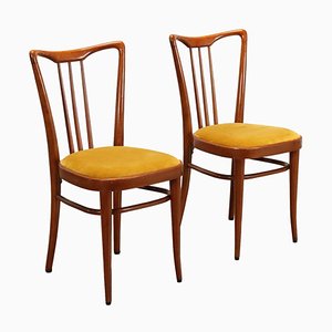 Italian Dining Chairs in Beech, 1950s, Set of 2