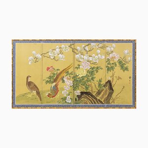 Japanese Style Painting, 1950s, Paint & Silk