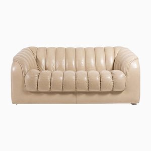 Italian Modern Sculptural Leather Sofa
