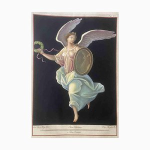 Filippo Morghen, Athena Goddess, Grabado original, siglo XVIII