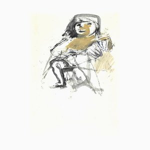Mino Maccari, The Figure, Original Drawing, Mid 20th-Century