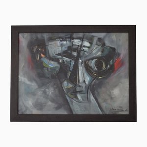 Peter Thursby, Abstract Head Composition, 1960s, Oil on Board