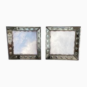Mid-Century Sorcerers Mirrors in Distressed Plate Condition, Set of 2