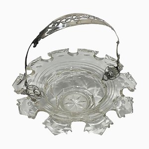 Dutch Bowl in Crystal with Silver Swing Handle, 1875